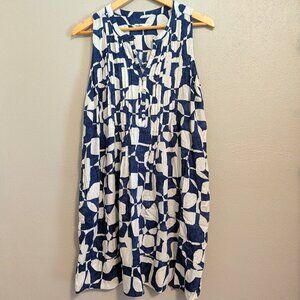 Sonoma Blue and White Geometric Dress - 0X (also fits Standard Large)